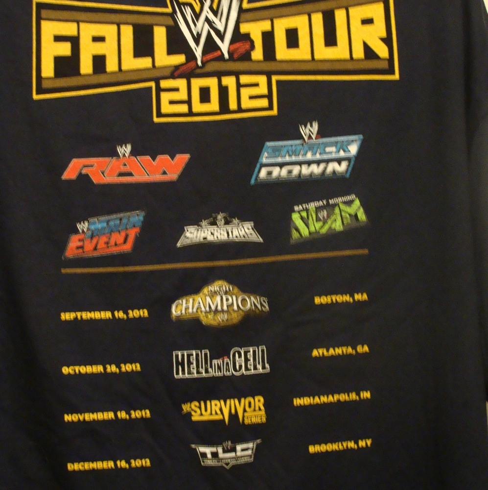 WWE 2012 Fall Tour shirt